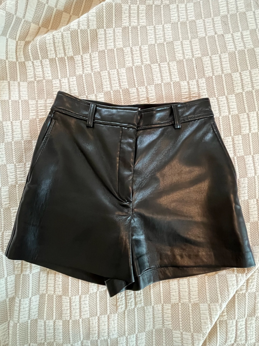 Black Faux Leather Mini Skirt